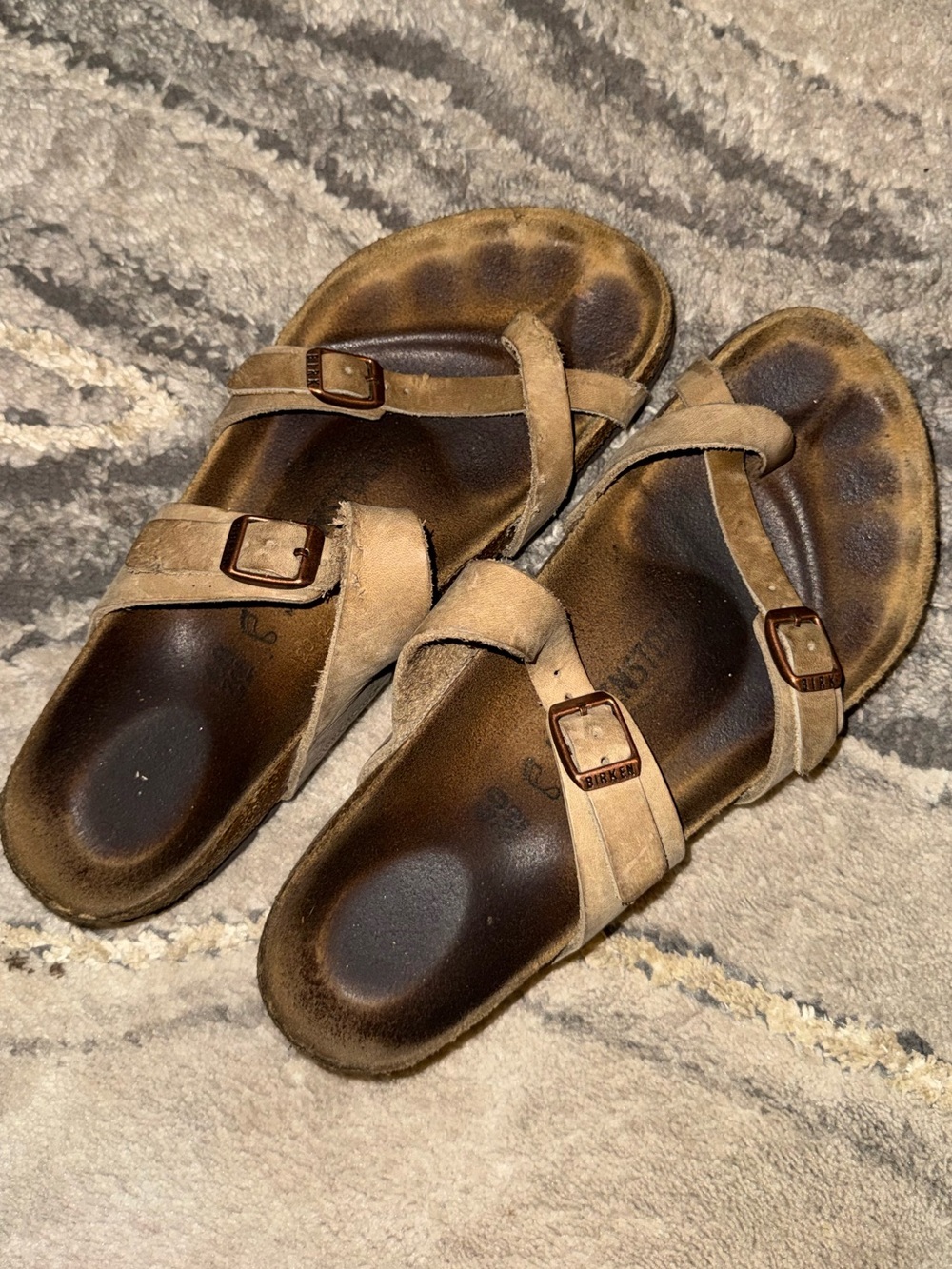 Birkenstock Women's Suede Sandals in Tan and Brown